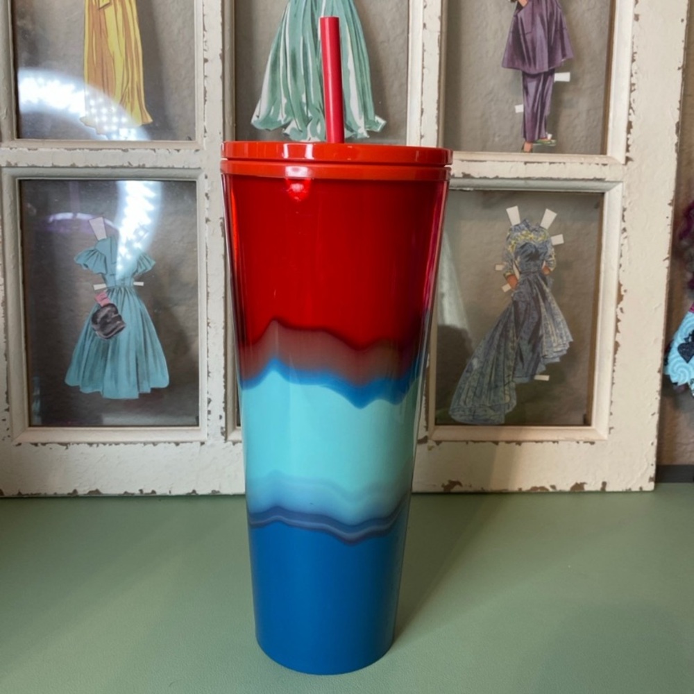 Venti Starbucks Red and blue tumbler